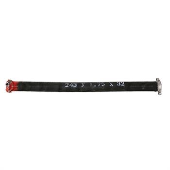 GD 12192 Extension Spring, 1-19/64 in OD, 25 in OAL, Carbon Steel, Galvanized, Loop End, 120 lb