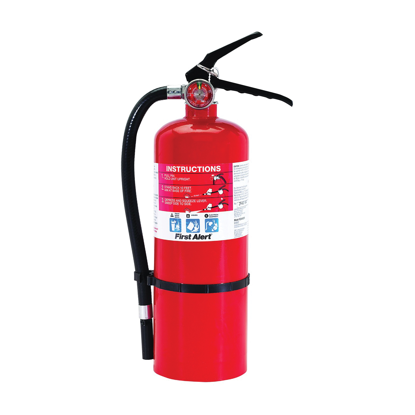 PRO5 Fire Extinguisher, 5 lb, Monoammonium Phosphate, 3-A:40-B:C Class, Wall