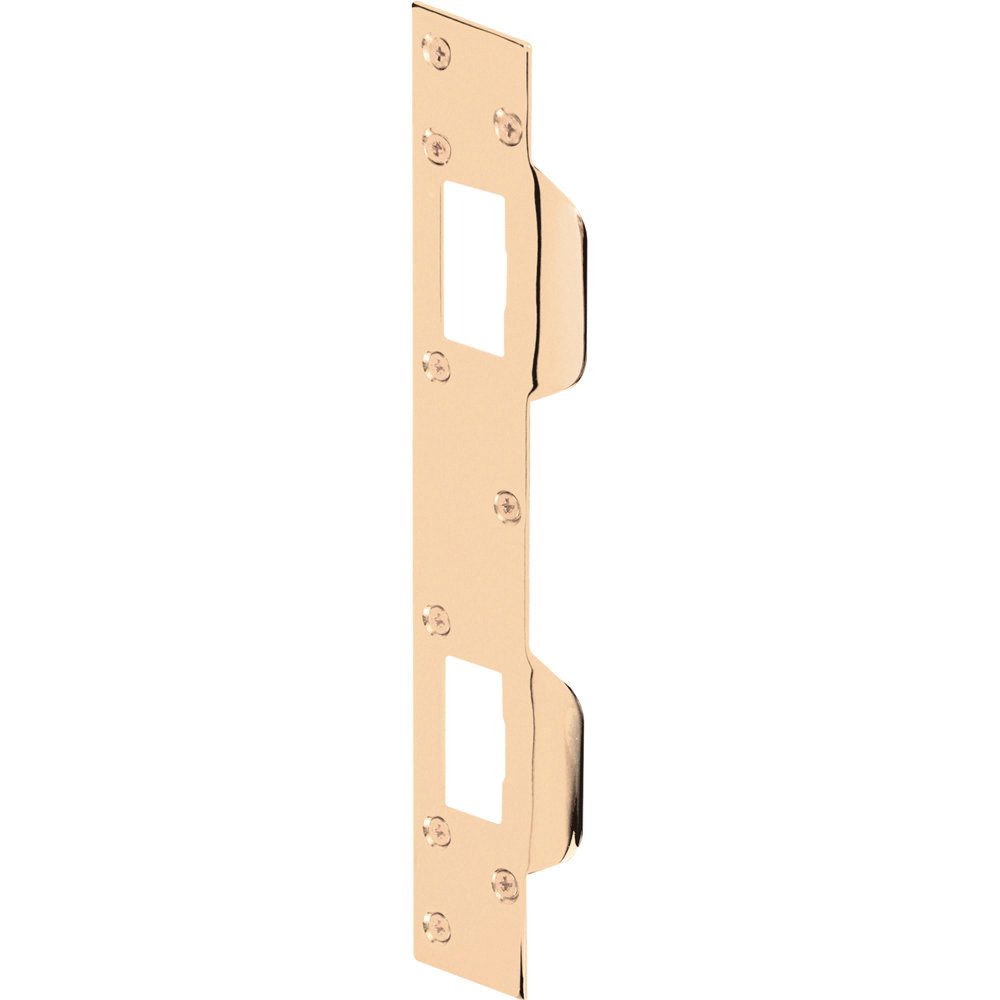 U 9480 Combination Door Strike Plate, 11 in L, 1-5/8 in W, Steel, Brass
