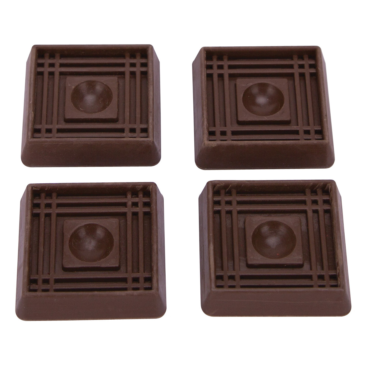 FE-S710-PS Caster Furniture Glide, Rubber, Brown, Brown, 2 x 2 x 15/32 in Dimensions