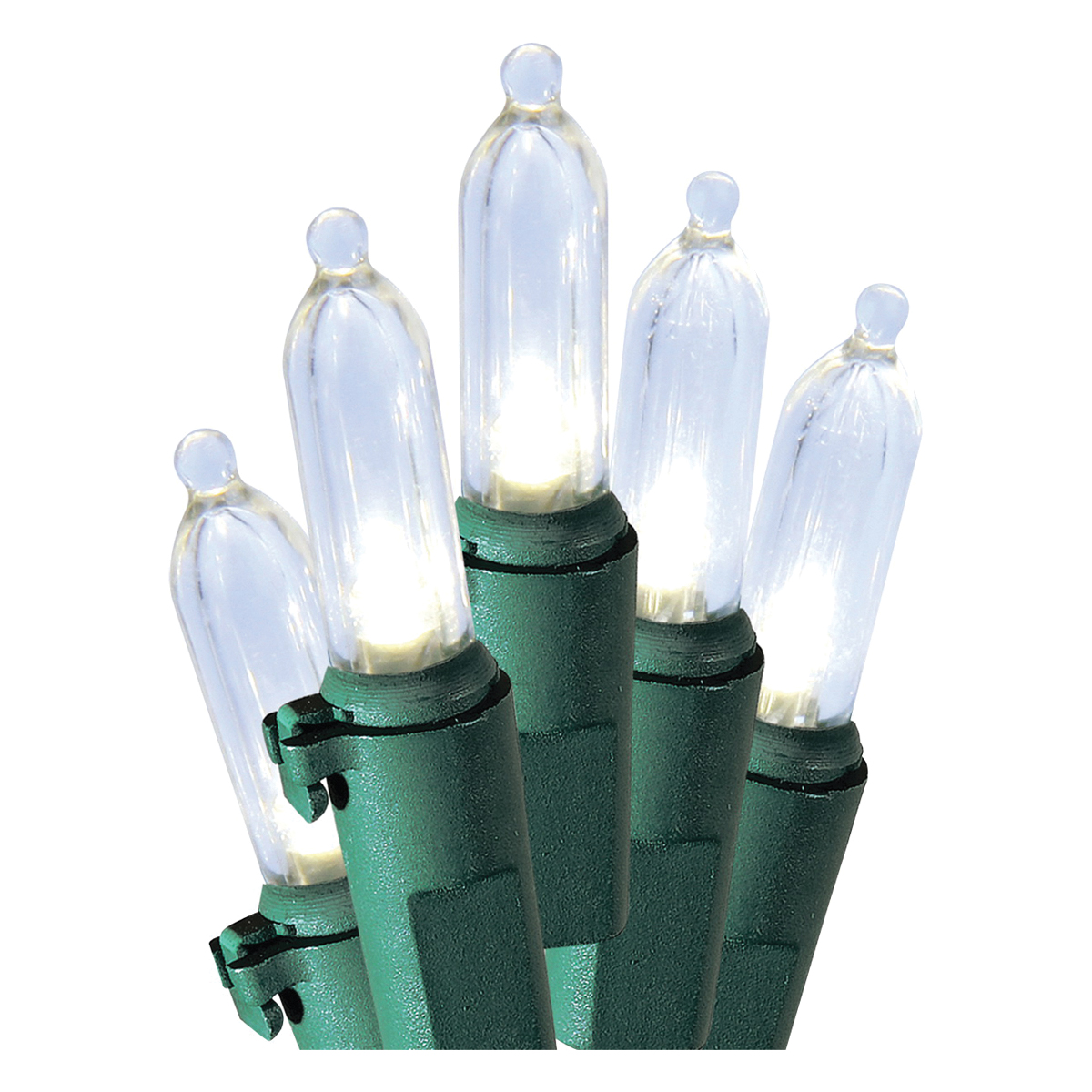 V40831-49 Mini Light Set, Christmas, 120 V, 4.8 W, 50-Lamp, LED, Cool White, 25000 hr Average Life, 13.58 ft L