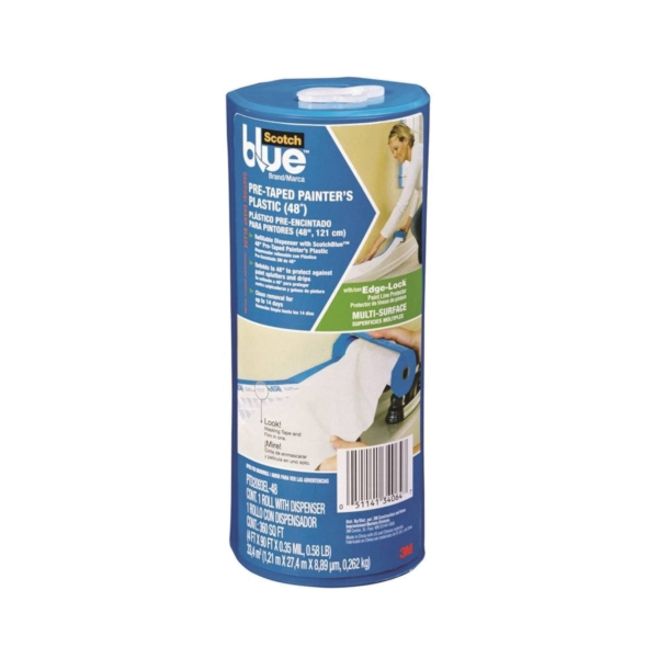 PTD2093EL-48 Painter's Tape, 30 yd L, 48 in W, Crepe Paper Backing, Blue
