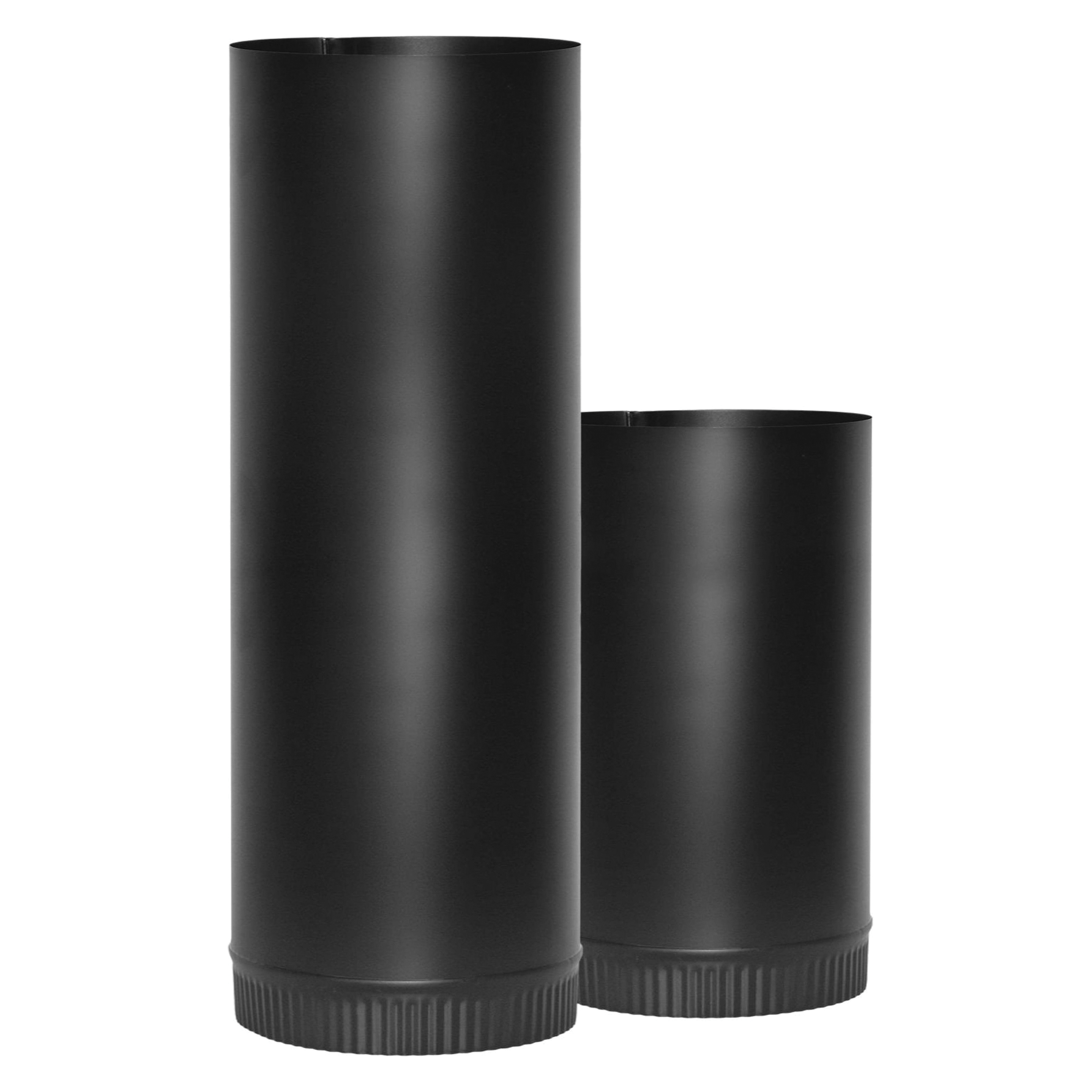 BM0111 Stove Pipe, 6 in Dia, 24 in L, Steel, Black