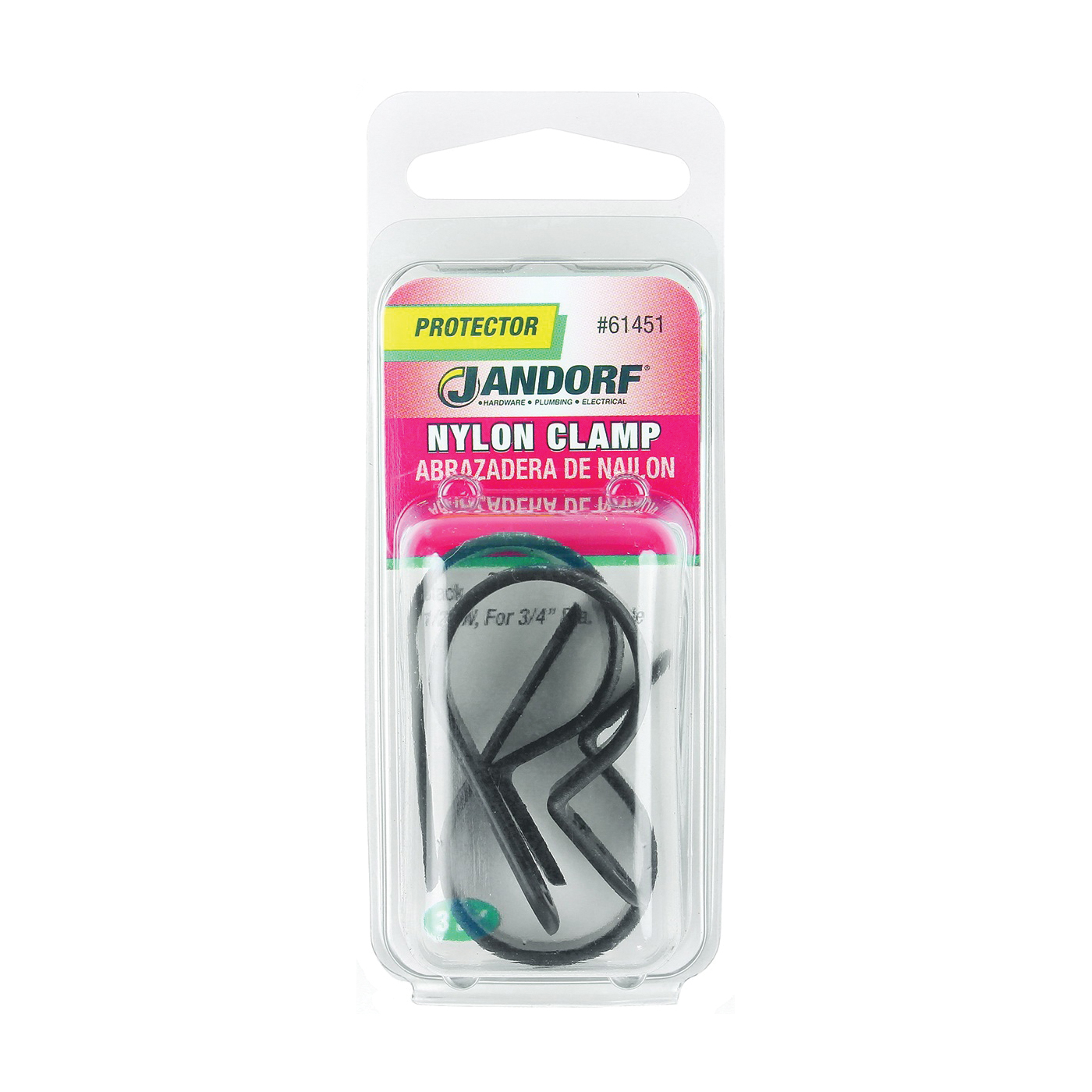 61451 Cable Clamp, 3/4 in Max Bundle Dia, Nylon, Black