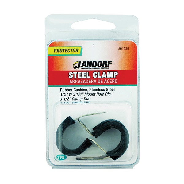 61528 Cushion Clamp, Rubber/Stainless Steel, Black