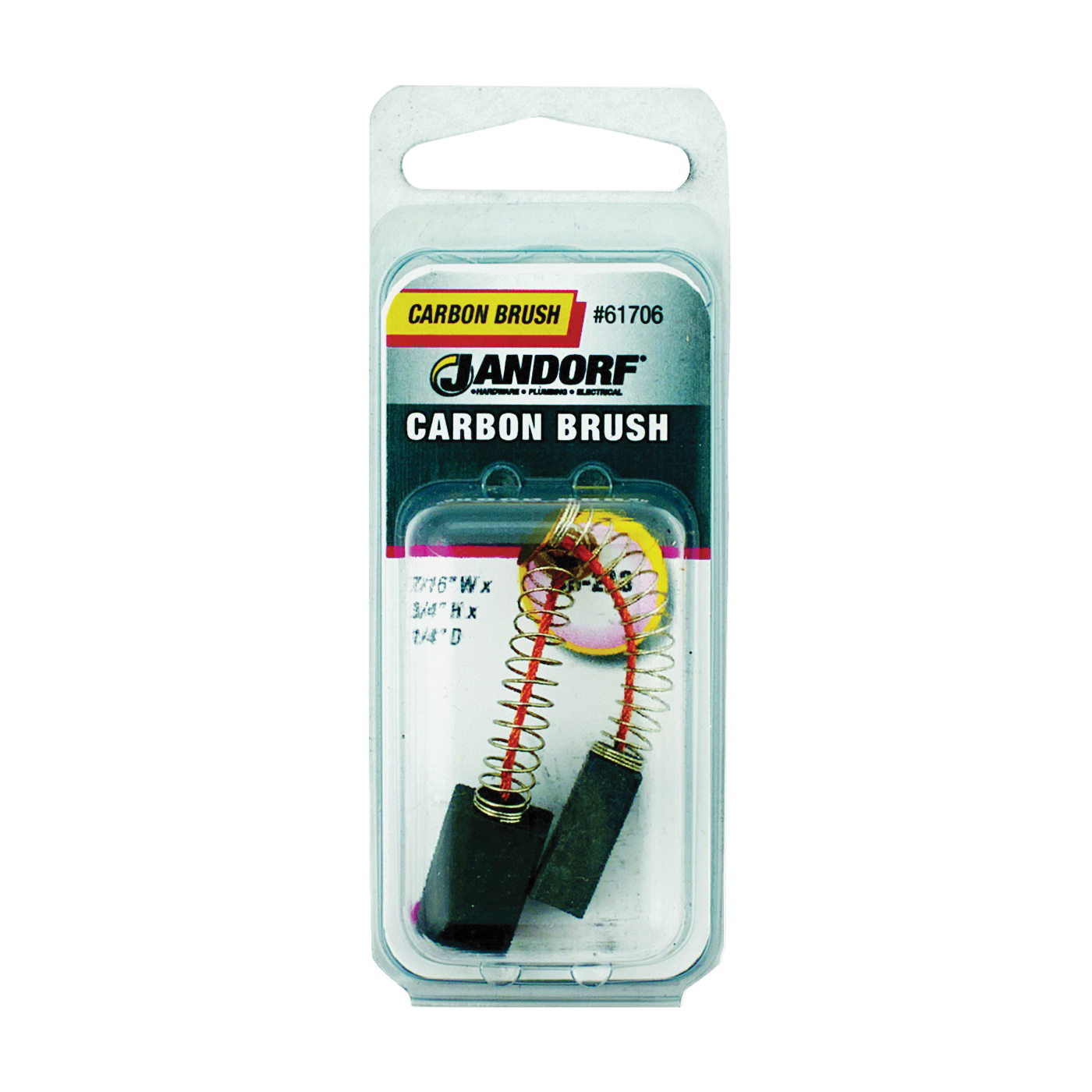 61706 Carbon Brush, Black, For: Mixers, Vacuum Cleaners and Power Tools