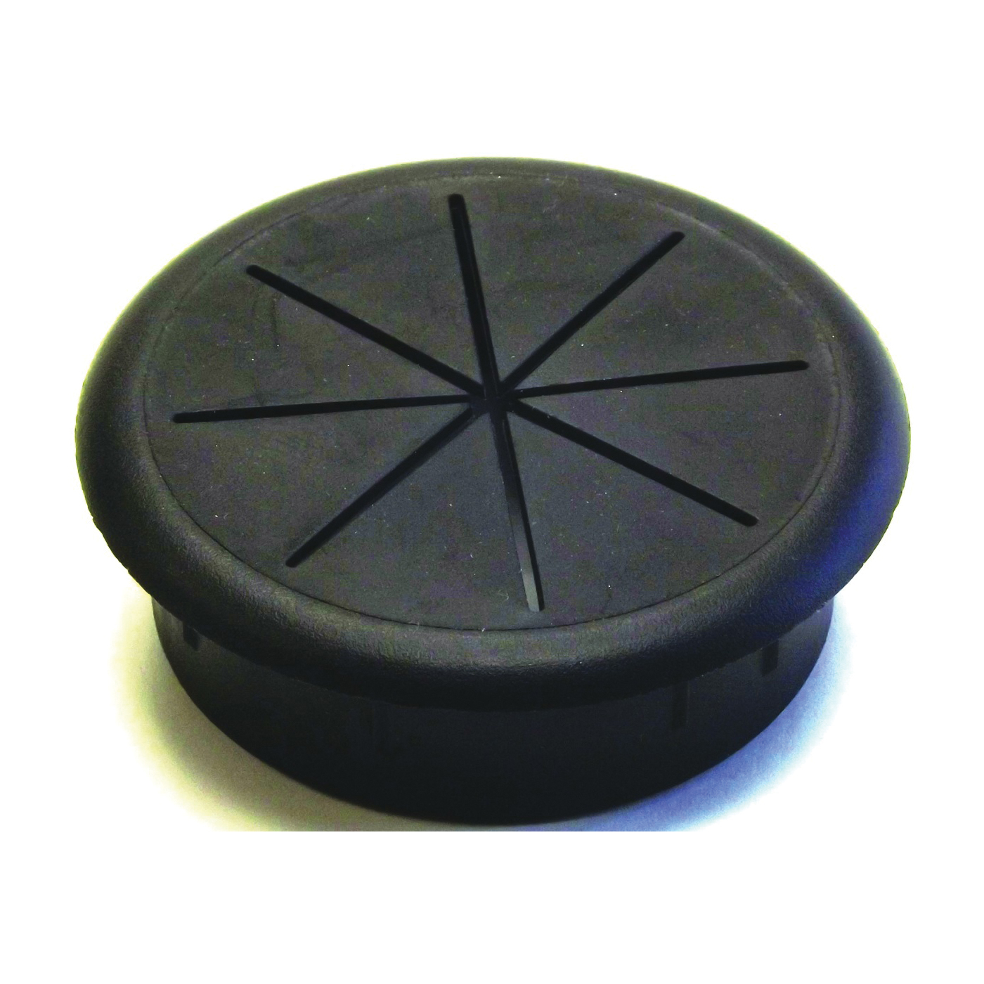 61609 Desk Grommet, 2-3/8 in Dia Cable, Polypropylene/Santoprene, Black