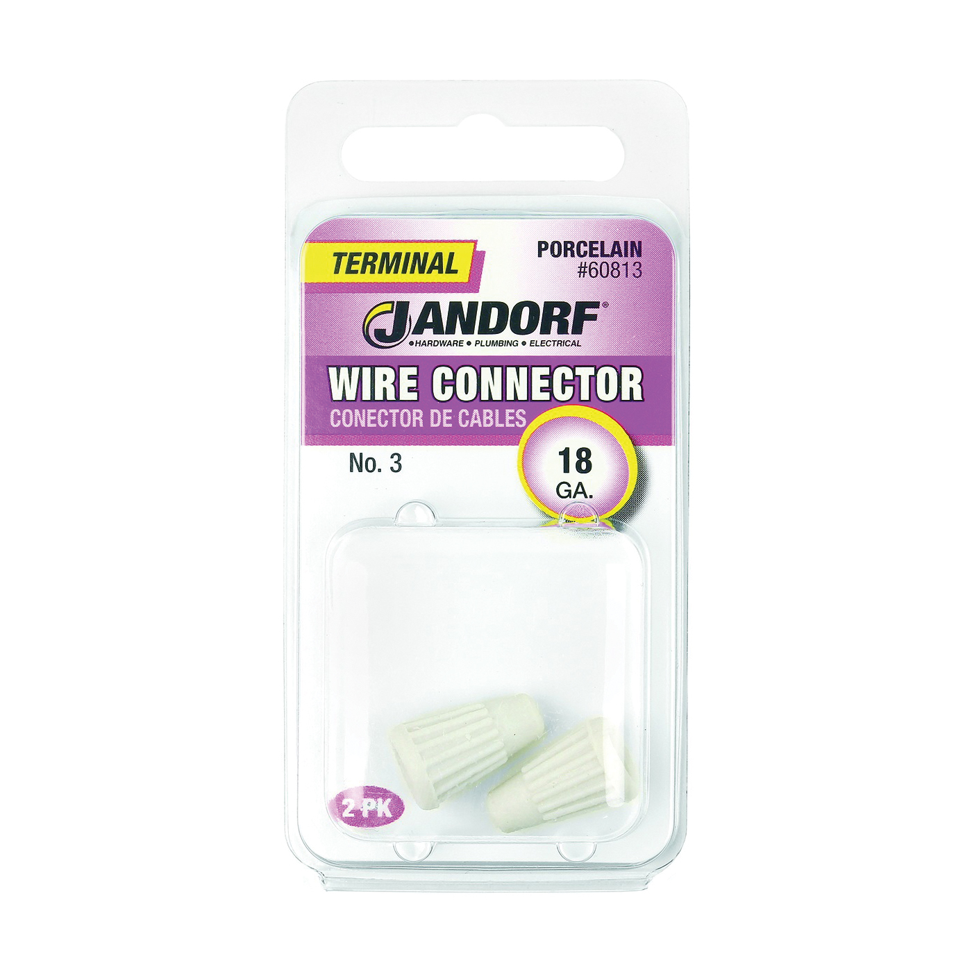 60813 Wire Connector, 18 ga Wire, White