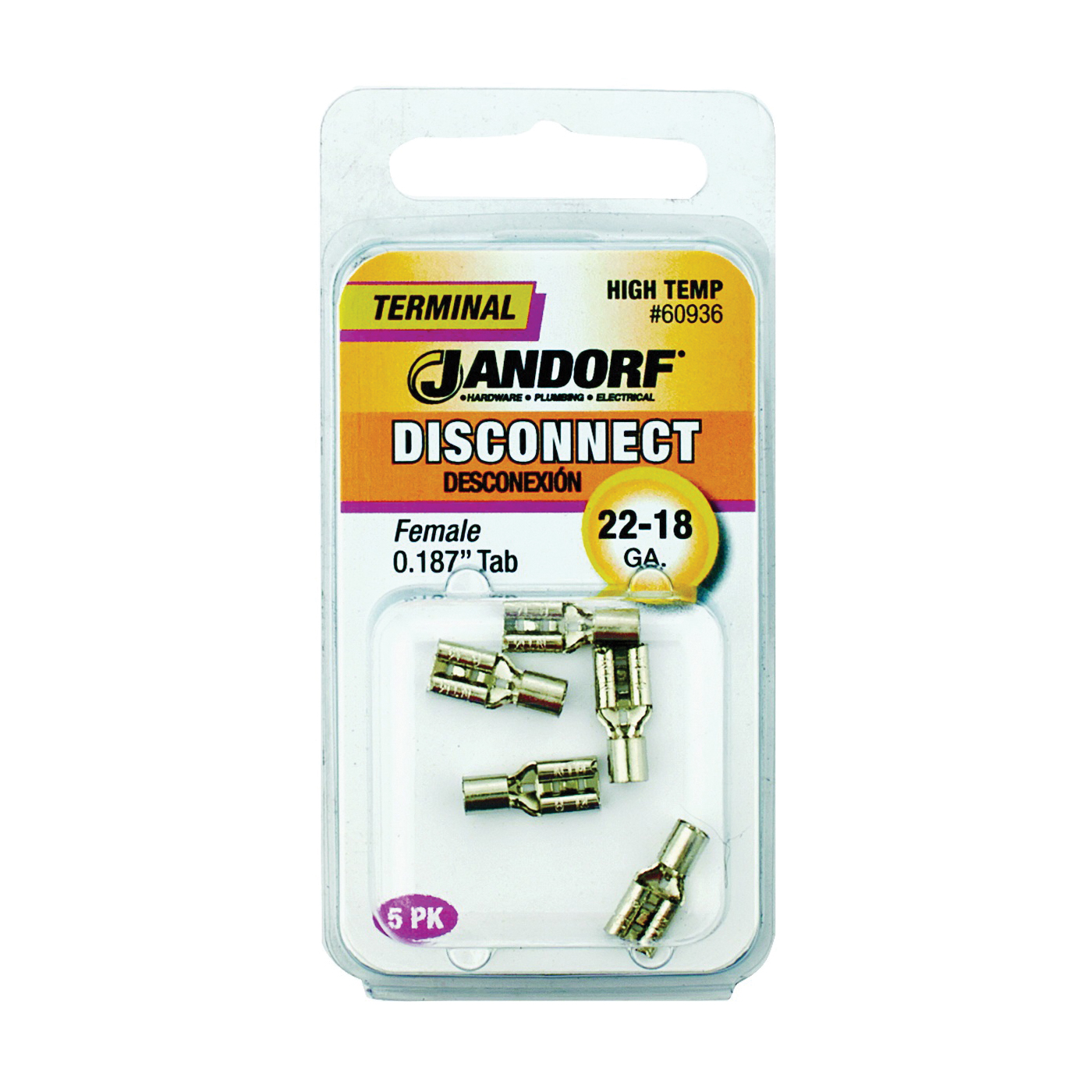 60936 Disconnect Terminal, 22 to 18 AWG Wire