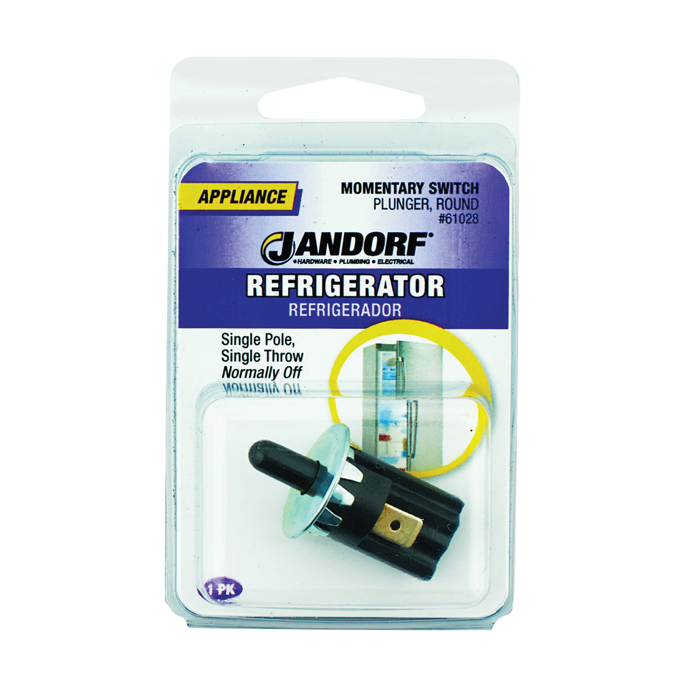 61028 Switch, 2 A, 125 V, SPST, Tab Terminal