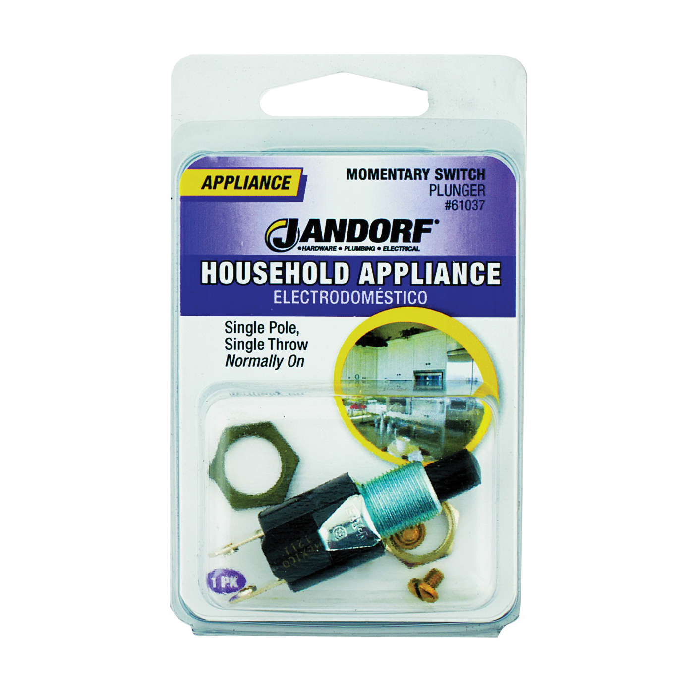 61037 Switch, 0.25/0.75 A, 125/250 V, SPST, Screw Terminal, Black