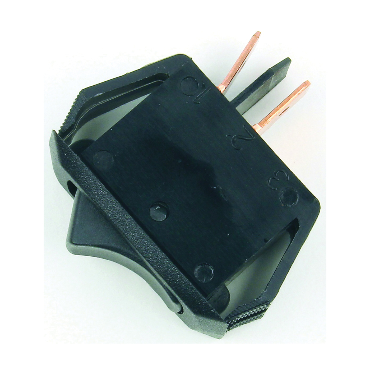 61104 Rocker Switch, 10/16 A, 125/250 V, SPST, Tab Terminal, Black