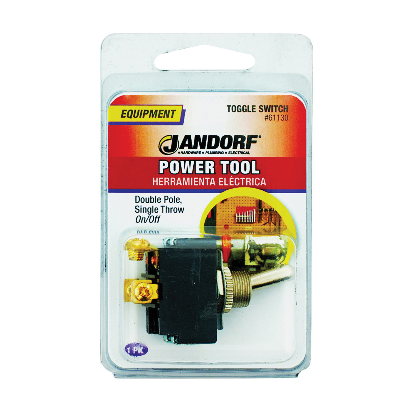 61130 Switch, 2-Way, 15/20 A, 125/277 V, DPST, Screw Terminal, Brass