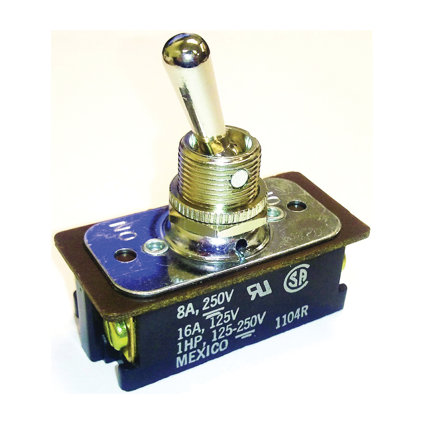 61170 Switch, 8/16 A, 125/250 V, DPST, Screw Terminal, Brass