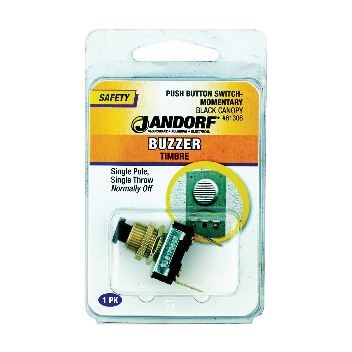 61306 Switch, 3/6 A, 120/240 V, SPST, Screw Terminal, Black