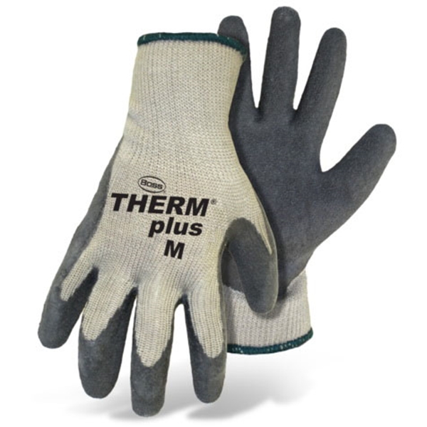 plus 8435L Protective Gloves, Unisex, L, Knit Wrist Cuff, Acrylic Glove, Gray/White