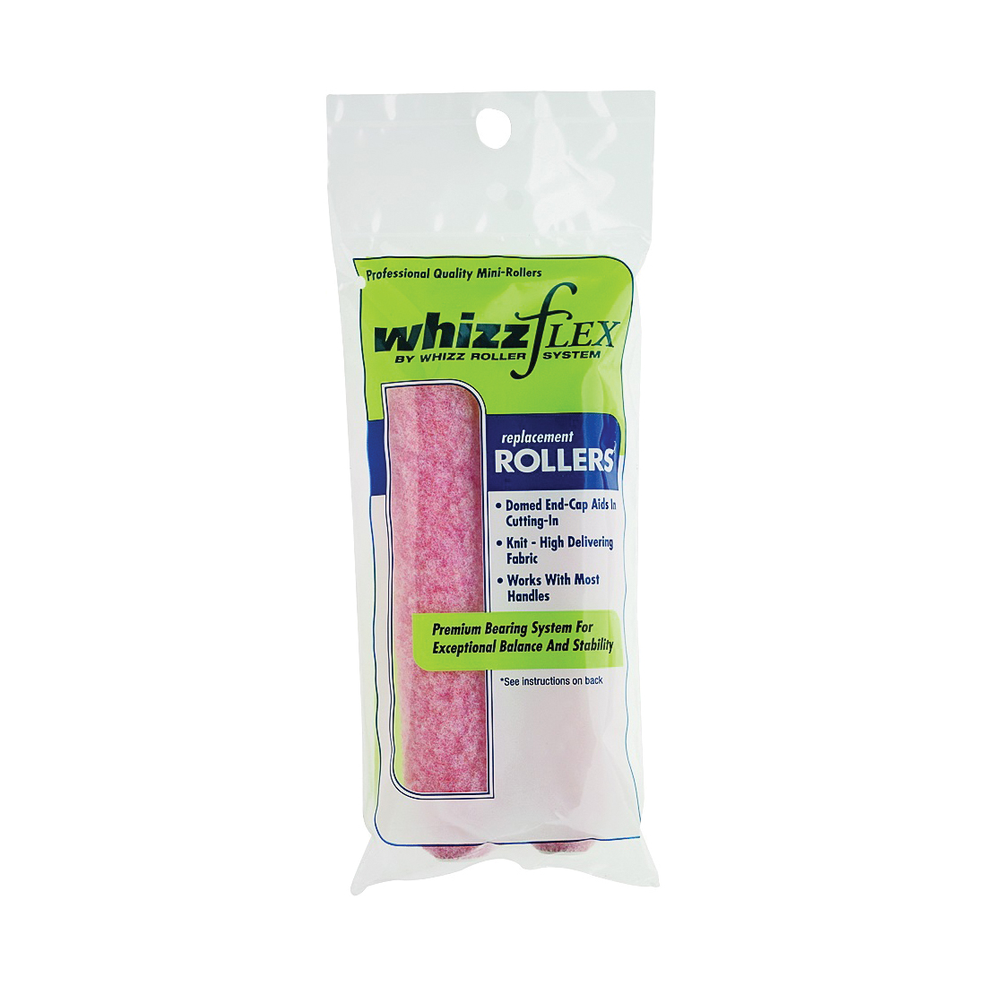 44218 Mini Roller Cover, 1/2 in Thick Nap, 6-1/2 in L, Polyester Cover, Pink