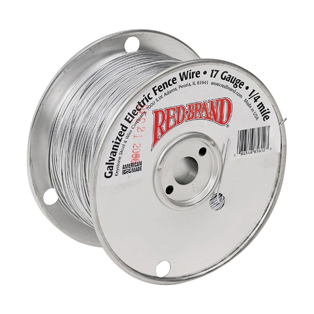 85612 Electric Fence Wire, 17 AWG Wire, Steel Conductor, Silver, 0.25 mile L
