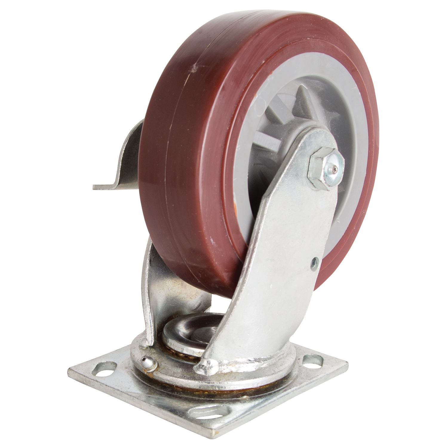 JC-P06 Swivel Caster, 6 in Dia Wheel, 2 in W Wheel, Polyurethane Wheel, Gray, 500 lb, Steel Housing Material