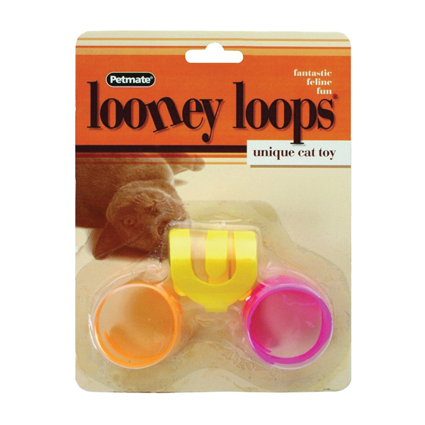 Petmate Looney Loops 26333 Cat Toy, Plastic, Bright Neon - 2