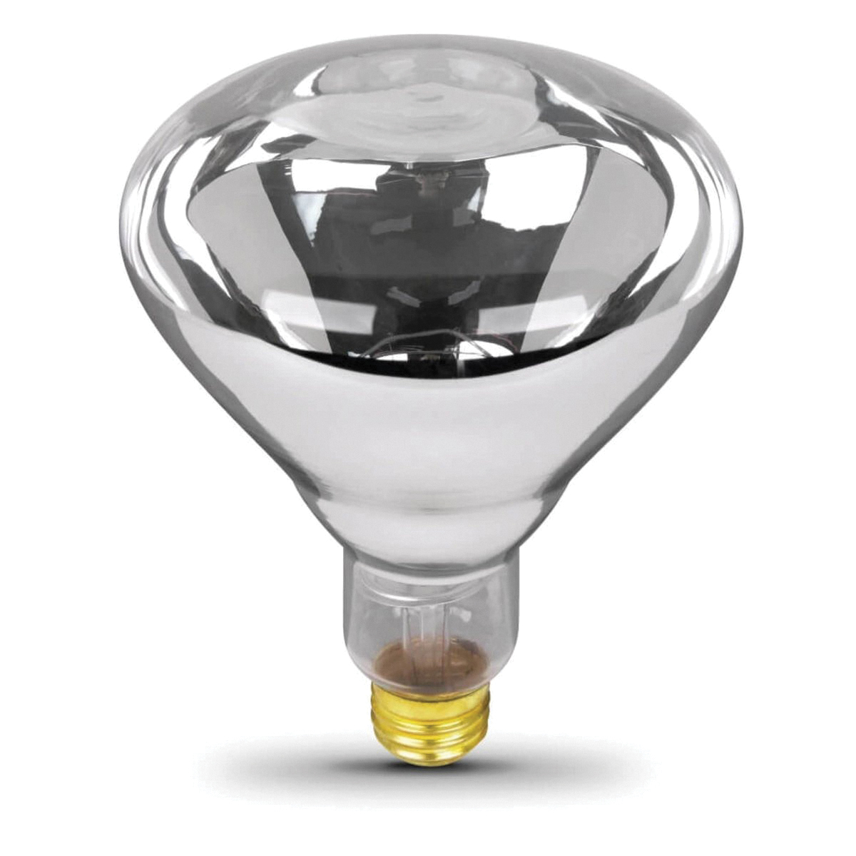 125R40/1 Incandescent Reflector Heat Bulb, 125 W, BR40 Lamp, E26 Medium Lamp Base, 1300 Lumens, Clear Lamp