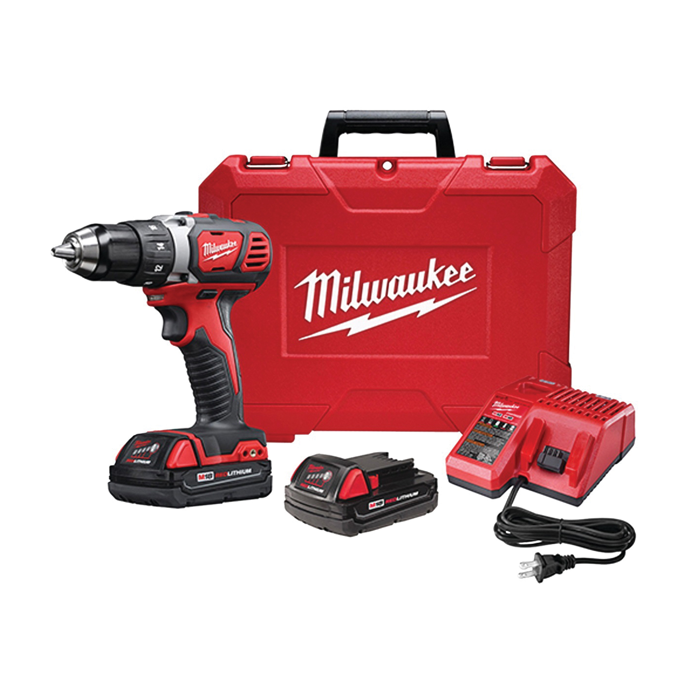Milwaukee 2606-22CT Drill/Driver Kit, Battery Included, 18 V, 1.5, 3 Ah, 1/2 in Chuck, Keyless Chuck