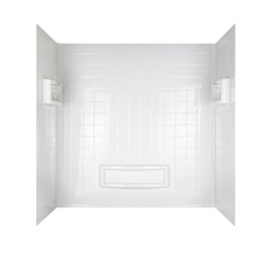Distinction Series 39094-HD Bathtub Wall Set, 31-1/4 in L, 55-3/4 to 60 in W, 60 in H, Polycomposite, Tile Wall