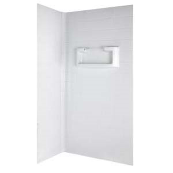 DELTA Distinction 39094-HD Bathtub Wall Set, 60 in H, 55-3/4 to 60 in W, Polycomposite, White, Adhesive Installation - 2
