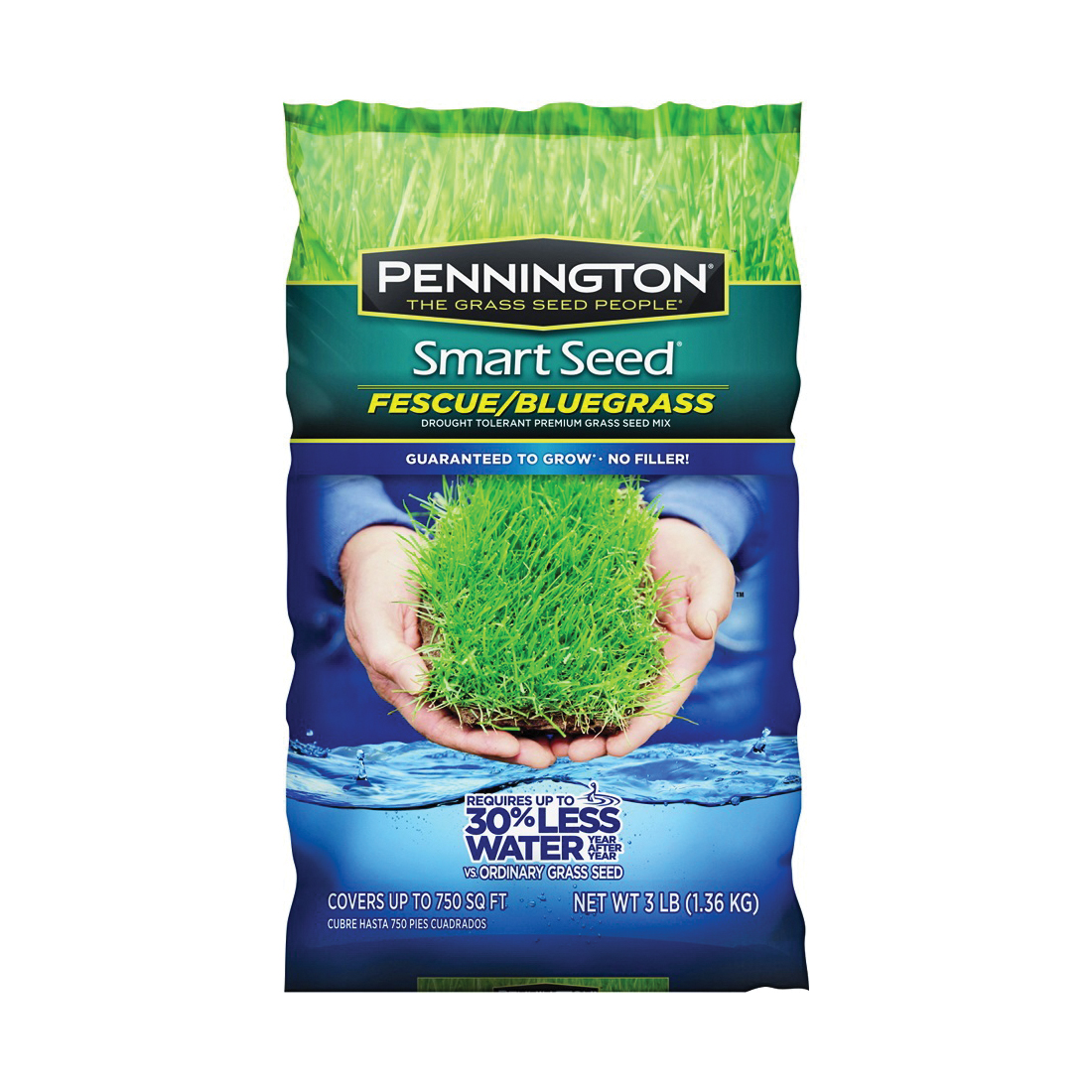 100543705 Grass Seed, Kentucky Bluegrass, 2000 sq-ft Coverage Area, 3 lb Bag