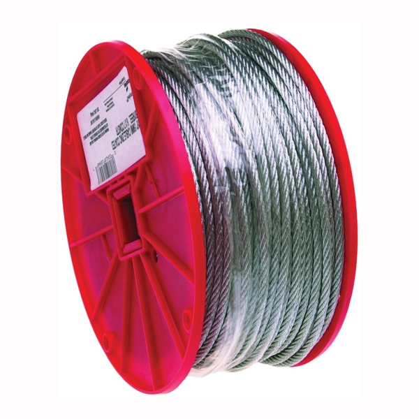 7000327 Aircraft Cable, 3/32 in Dia, 500 ft L, 184 lb Working Load, Galvanized