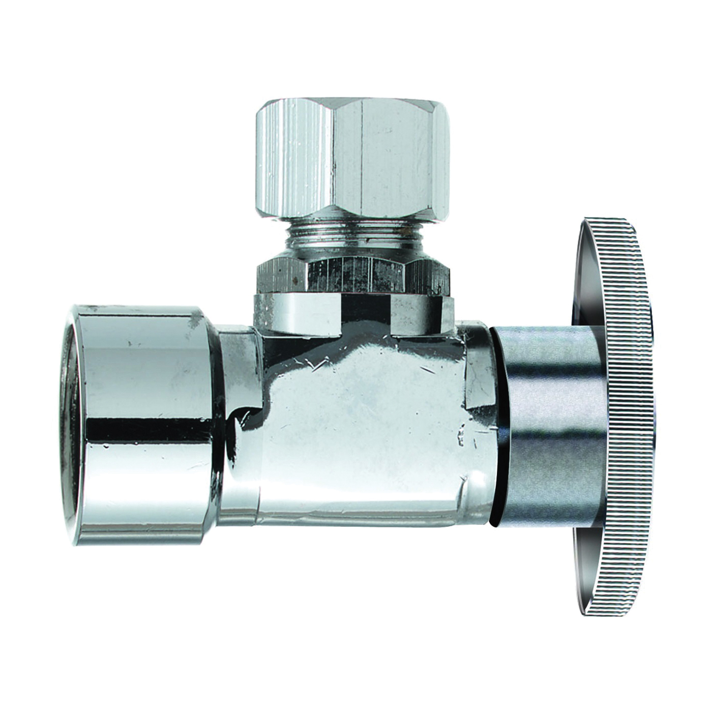 PP51-1PCLF Angle Shut-Off Valve, 1/2 in Connection, FIP x Compression, Brass Body