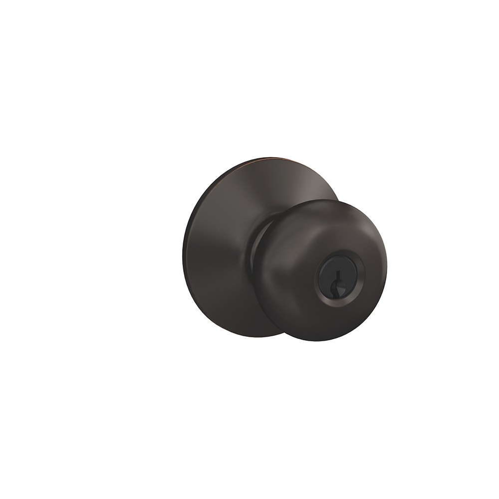 Plymouth Series F51A VPLY716 Entry Knob, Knob Handle, Aged Bronze, Metal, C Keyway, Residential, 2 Grade