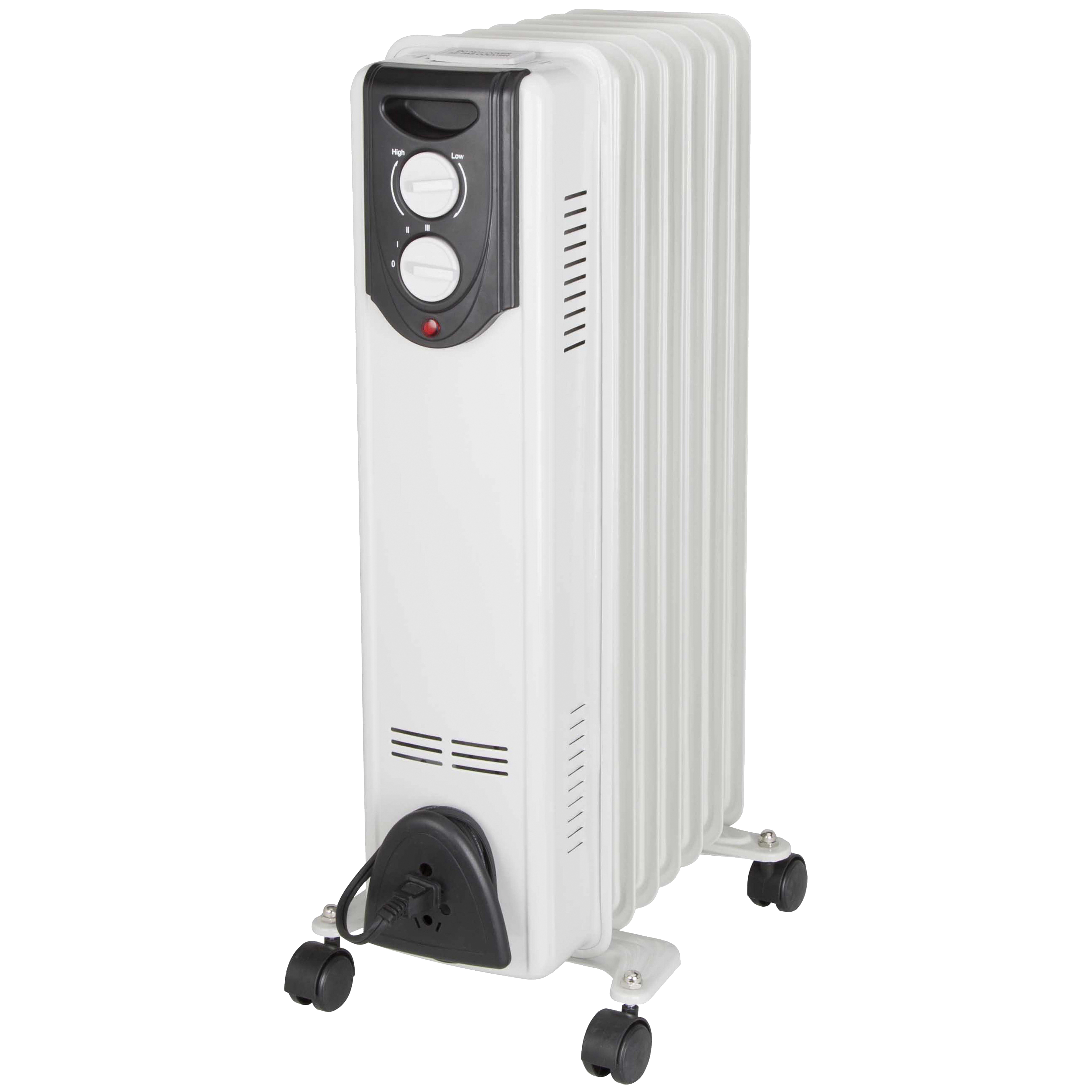 DF-150P9-7 Oil-Filled Heater, 12.5 A, 120 V, 600, 900, 1500 W, 1500 W Heating, 3-Heating Stage, White