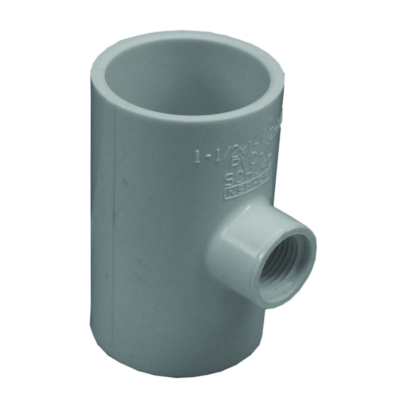 Genova 300 Series 31478 Pipe Reducing Tee, 1-1/2 x 1/2 in, Slip x Slip-Joint x FIP, PVC, White, SCH 40 Schedule
