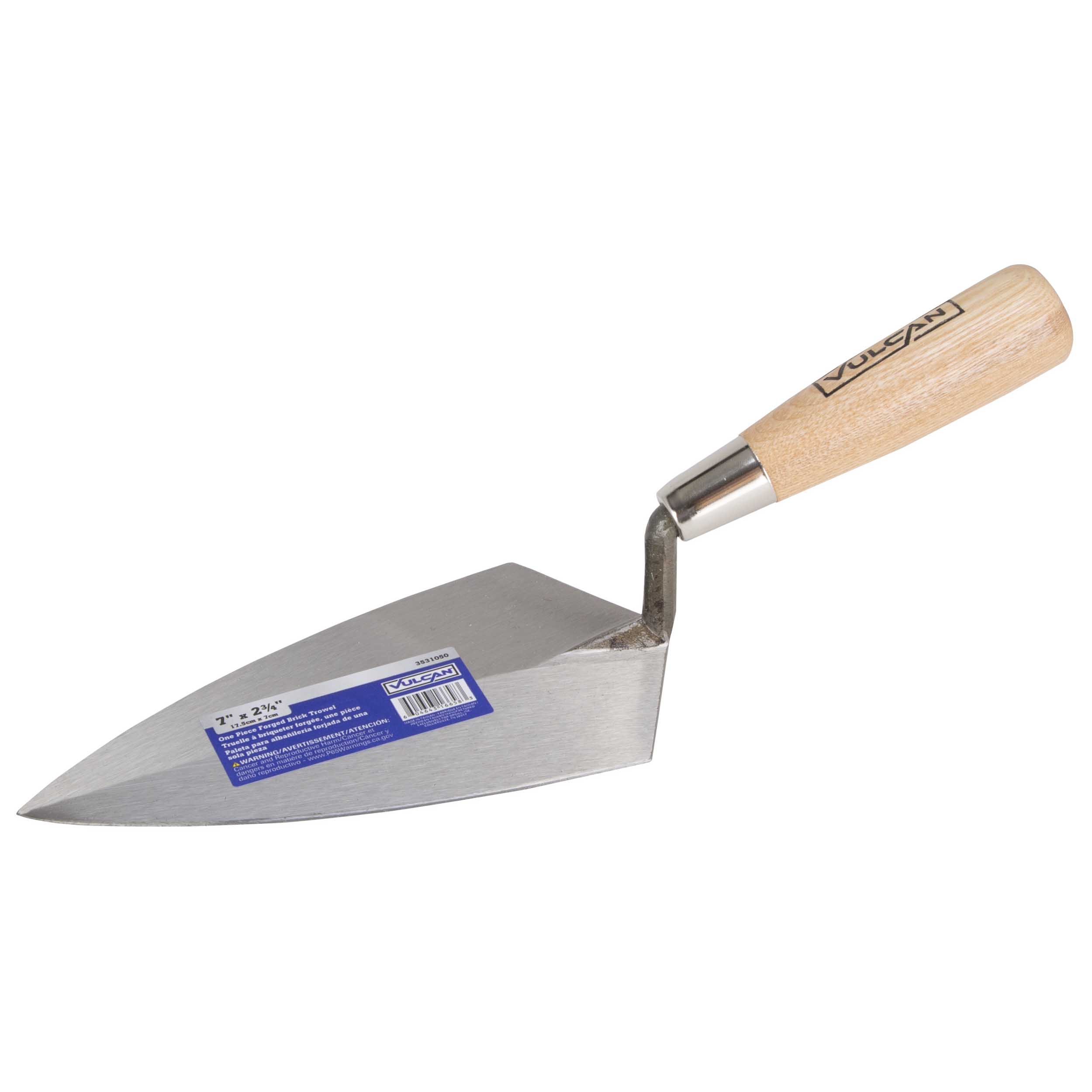 16658 Brick Trowel, 7 in L Blade, 2-3/4 in W Blade, HCS Blade, Hardwood Handle