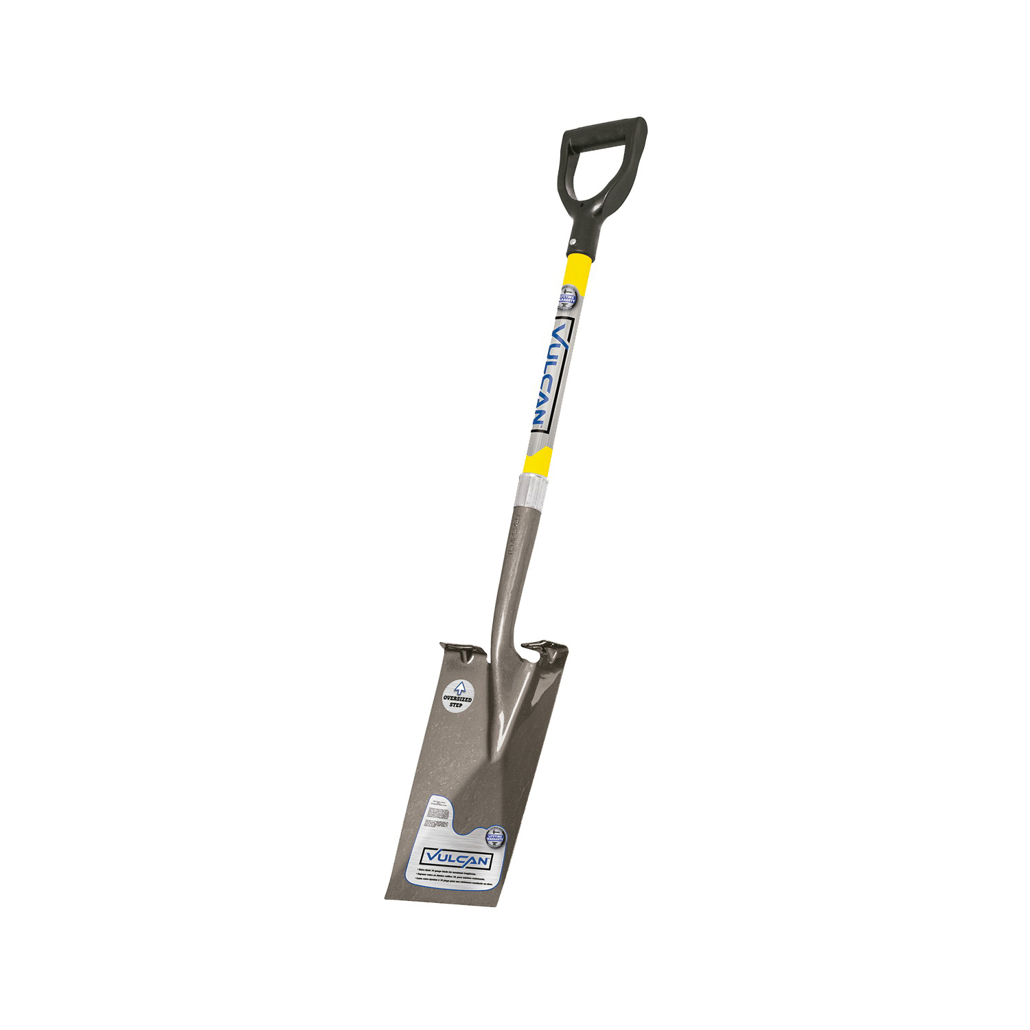 34540 Garden Spade Shovel, 7 in W Blade, Steel Blade, Fiberglass Handle, D-Shaped Handle, 29 in L Handle