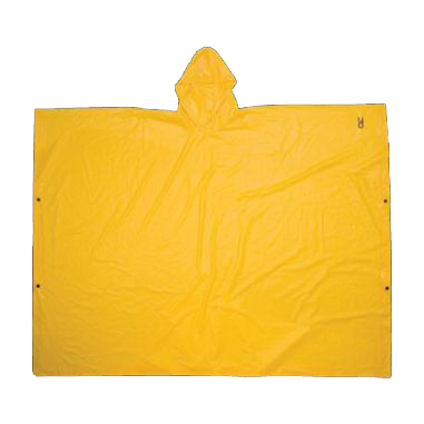 CLIMATE GEAR Series R10410 Poncho, L, PVC, Yellow, Attached Collar