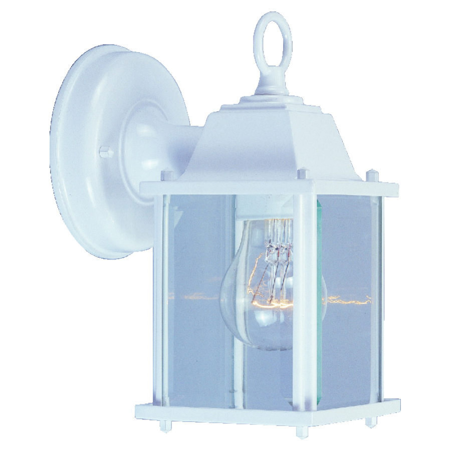 AL1037-4-3L Outdoor Lantern, 120 V, 60 W, CFL Lamp, Aluminum Fixture, White