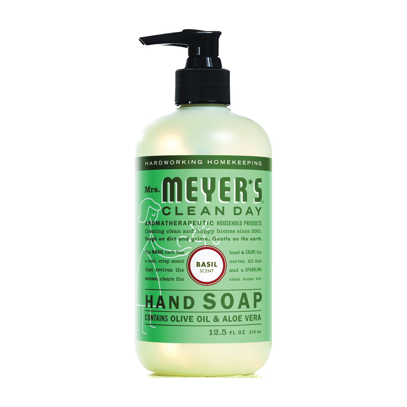 14104 Hand Soap, Liquid, Colorless, Basil, 12 oz Bottle