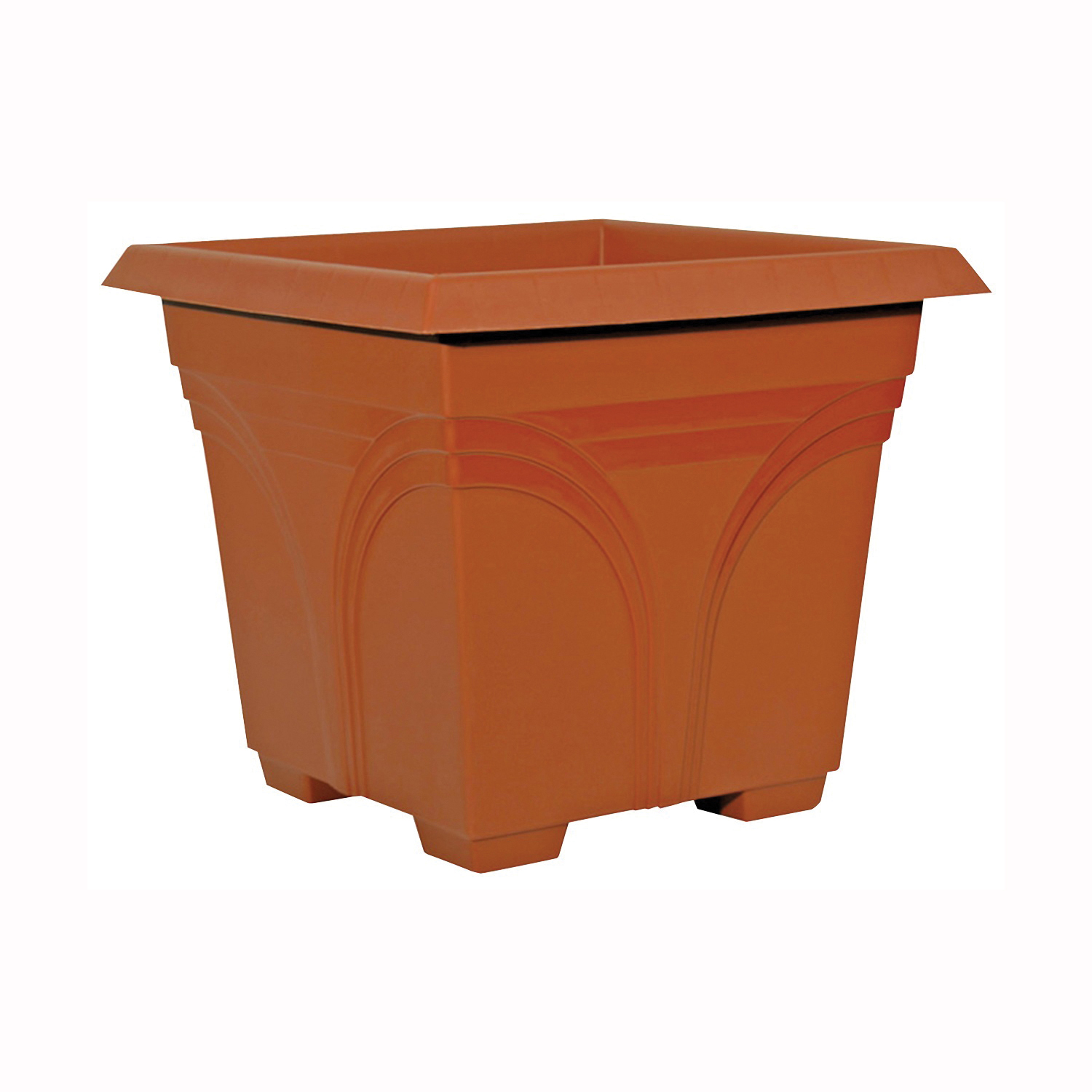 Medallion Series DP1510TC Deck Box, 13.08 in H, 15 in W, 15 in D, Square, Plastic, Terracotta, Neutral
