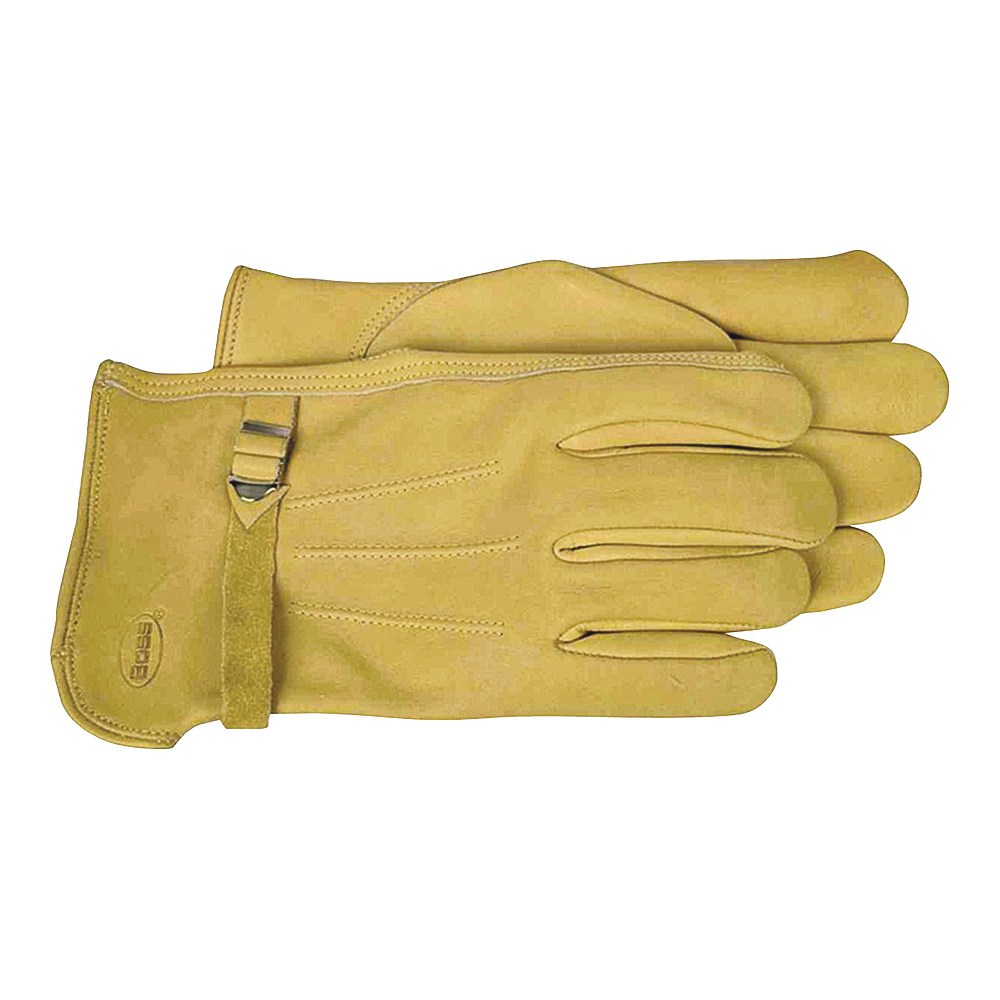6023M Driver Gloves, M, Keystone Thumb, Open Cuff, Cowhide Leather, Gold