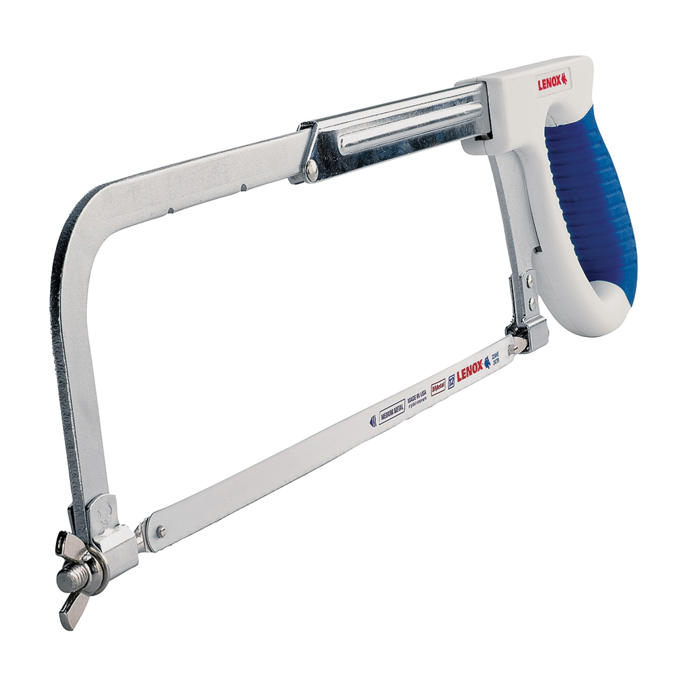 1805723 Hacksaw Frame, 12 in L Blade, 24 TPI, Aluminum Blade, 3-1/2 in D Throat, Ergonomic Handle, Rubber Handle