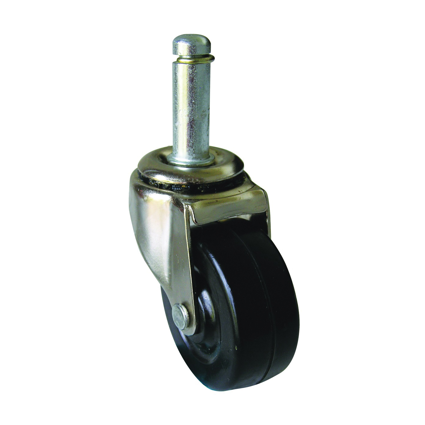9193 Friction Caster, 2 in Dia Wheel, 7/8 in W Wheel, Rubber Wheel, Black, 80 lb