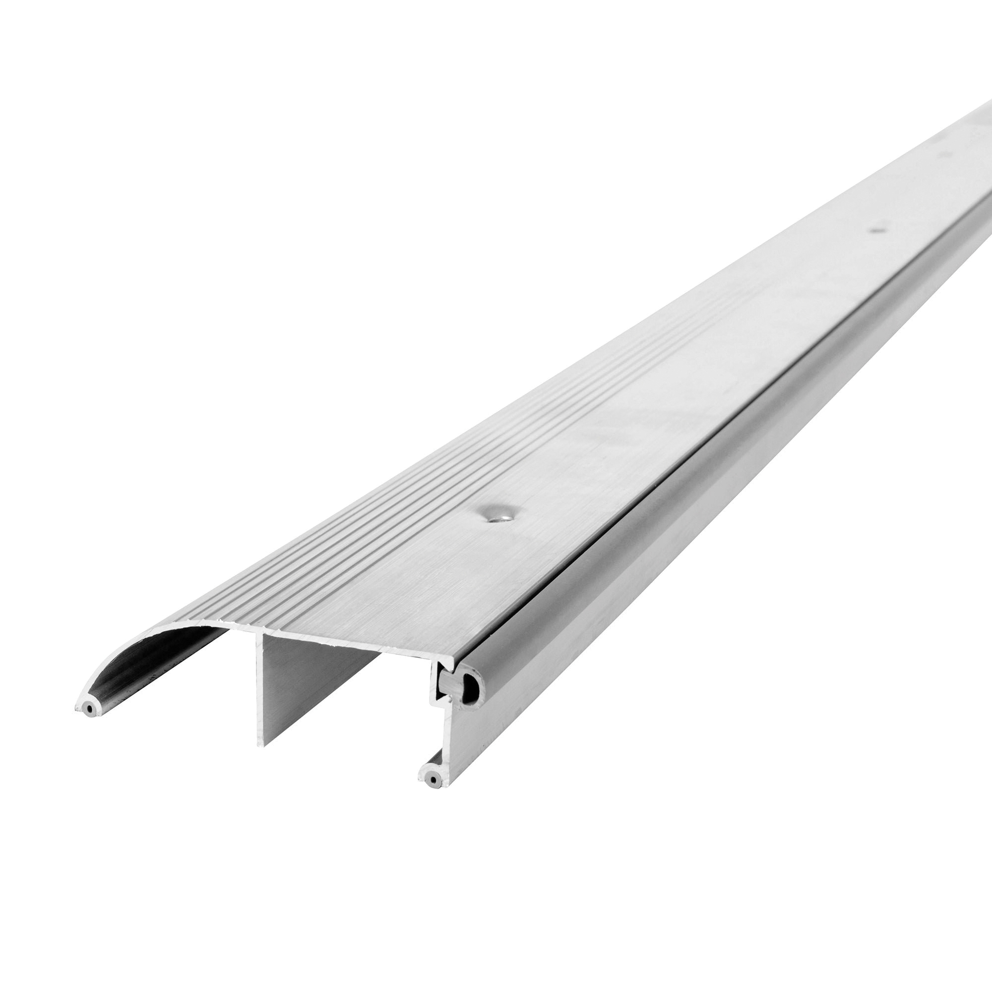 08631 Outswing Door Threshold, 36 in L, 3-3/8 in W, High Profile, Aluminum, Silver