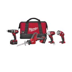 Milwaukee 2695-24 Combination Tool Kit, Battery Included, 3 Ah, 18 V, Lithium-Ion