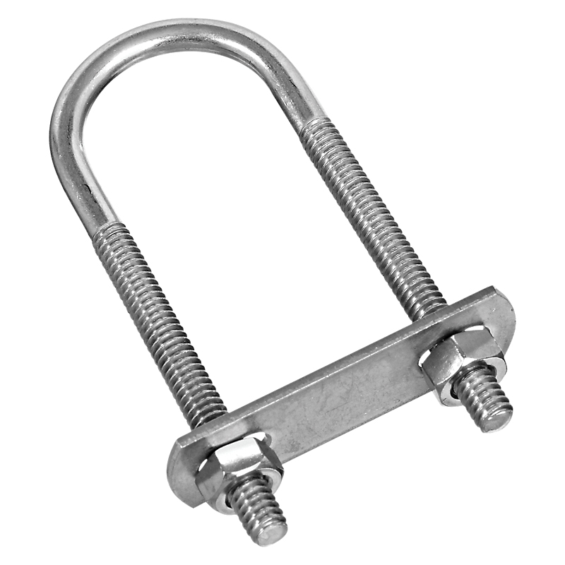 N222-430 U-Bolt, 1/4-20 Thread, 2.26 in L Thread, Stainless Steel, Stainless Steel