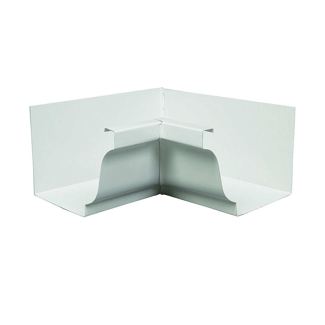 27201 Gutter Miter, 3-1/2 in H x 3-3/4 in W x 7-1/2 in L, K-Style Gutter System, Aluminum, White