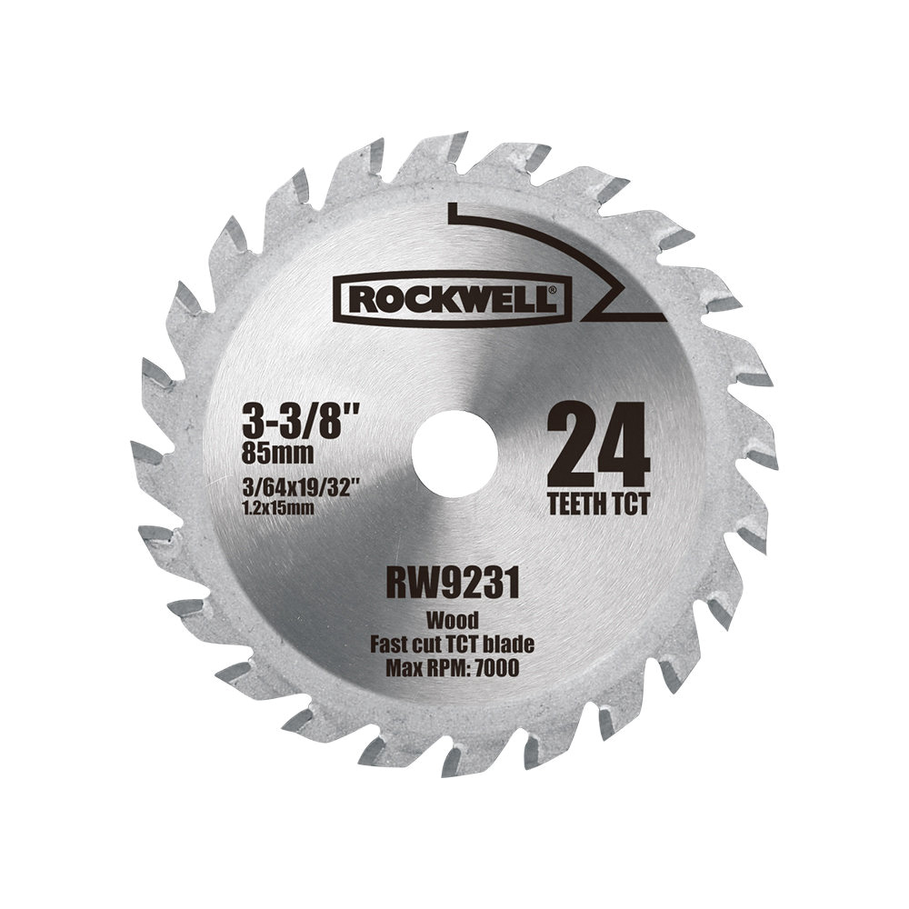 RW9231 Circular Saw Blade, Multi Material , 3-3/8 in Dia, 19/32in Arbor, 24-Teeth, Carbide Cutting Edge