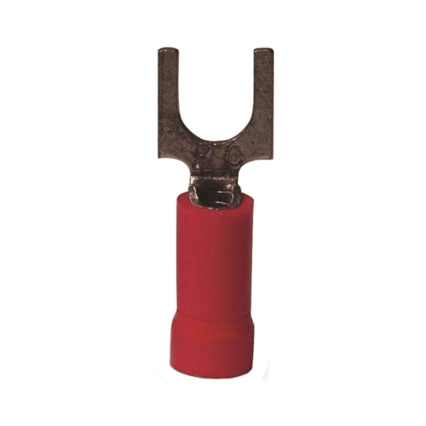 20-111 Spade Terminal, 600 V, 22 to 18 AWG Wire, #4 to 6 Stud, Vinyl Insulation, Red