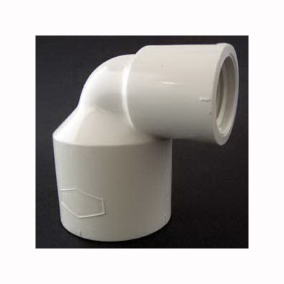 435516 Reducing Pipe Elbow, 1 x 1/2 in, Socket x FPT, 90 deg Angle, PVC, White, SCH 40 Schedule